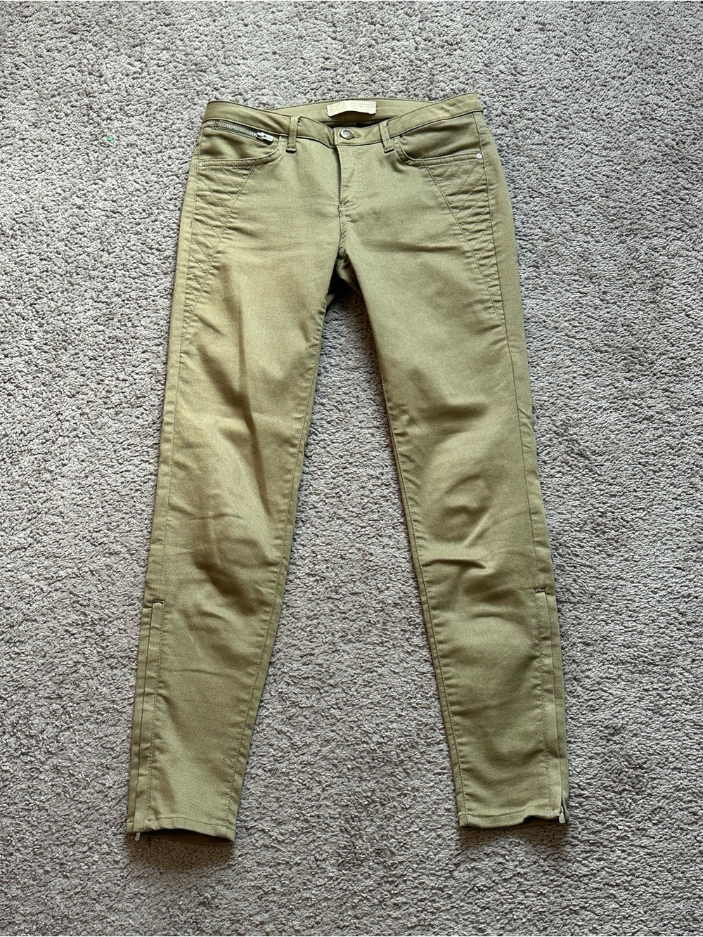 Zara Basic Department light olive army green pants